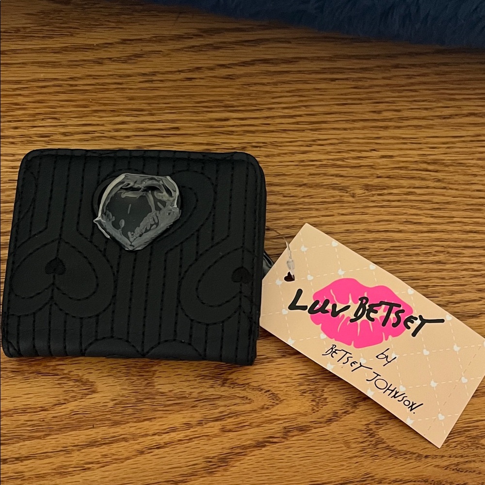 Betsey Johnson Luv Betsey Black Quilted Wallet